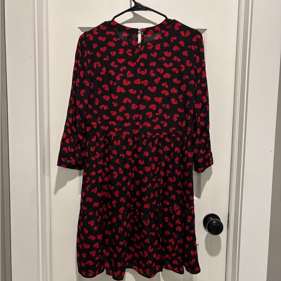 Seraphine Black Maternity Dress with Red Heart Pattern - Picture 1 of 4